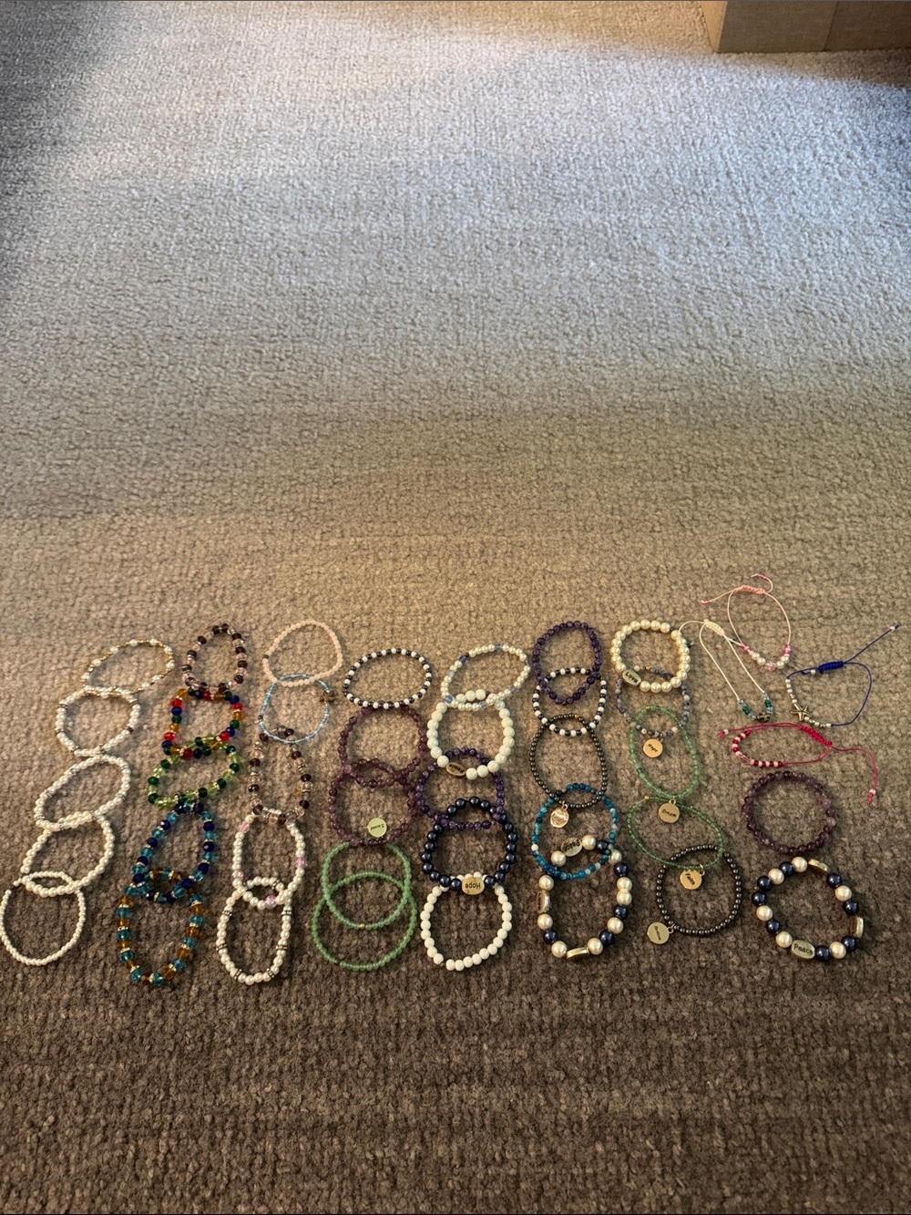 Bundle of 41 handmade bracelets